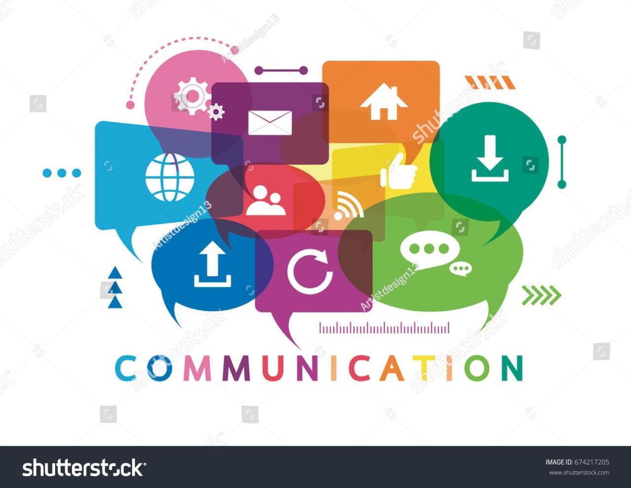 Vector illustration of a communication concept. The word communication ... Vector illustration of a communication concept. The word communication ...