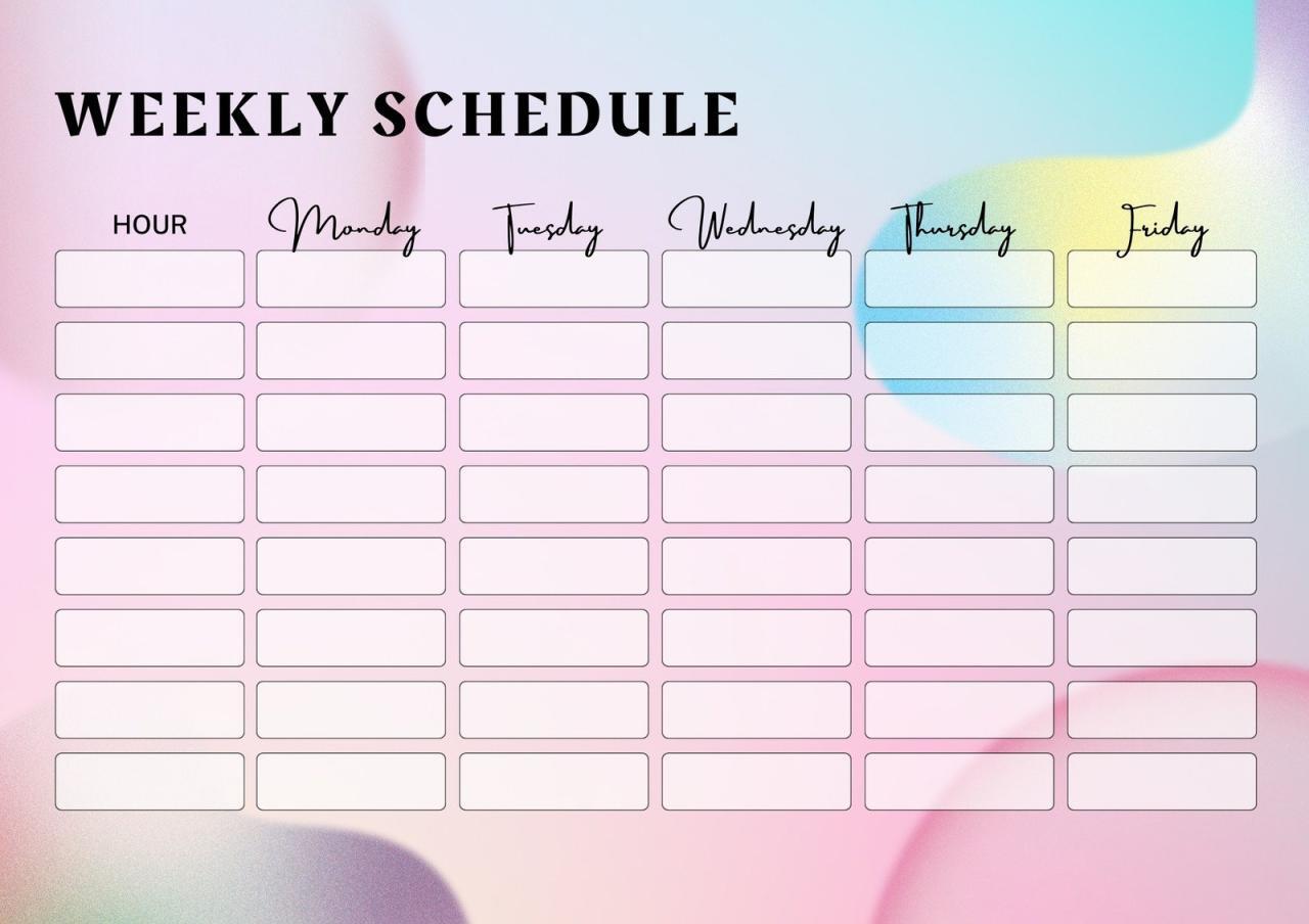 Cute Weekly Schedule Template Cute Weekly Schedule Template